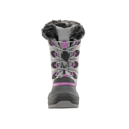 KAMIK_SNOWANGEL_-40_C_CANADIAN_CRAFTED_KIDS_INSULATED_BOOTS_GREY-FRONT VIEW
