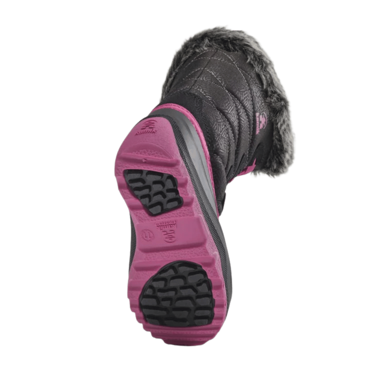 KAMIK SNOWANGEL -40°C CANADIAN KIDS INSULATED BOOTS- BLACK/ROSE - BOTTOM