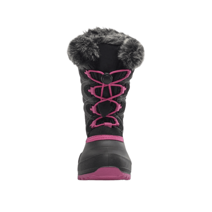KAMIK SNOWANGEL -40°C CANADIAN KIDS INSULATED BOOTS- BLACK/ROSE -FRONT VIEW
