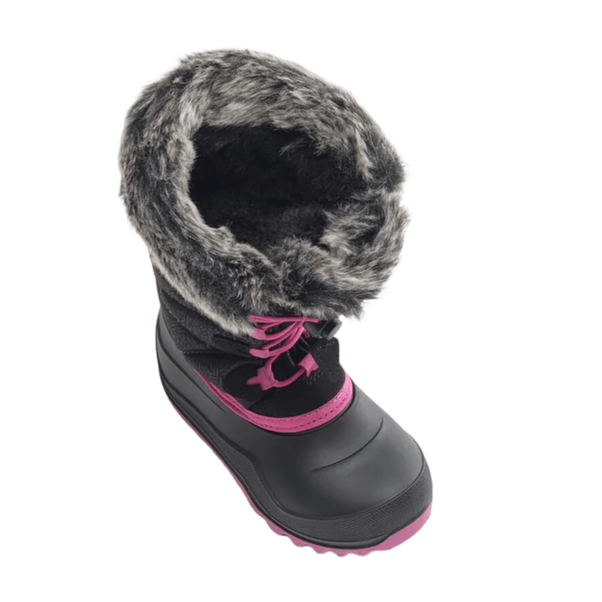 KAMIK SNOWANGEL -40°C CANADIAN KIDS INSULATED BOOTS- BLACK/ROSE - TOP VIEW