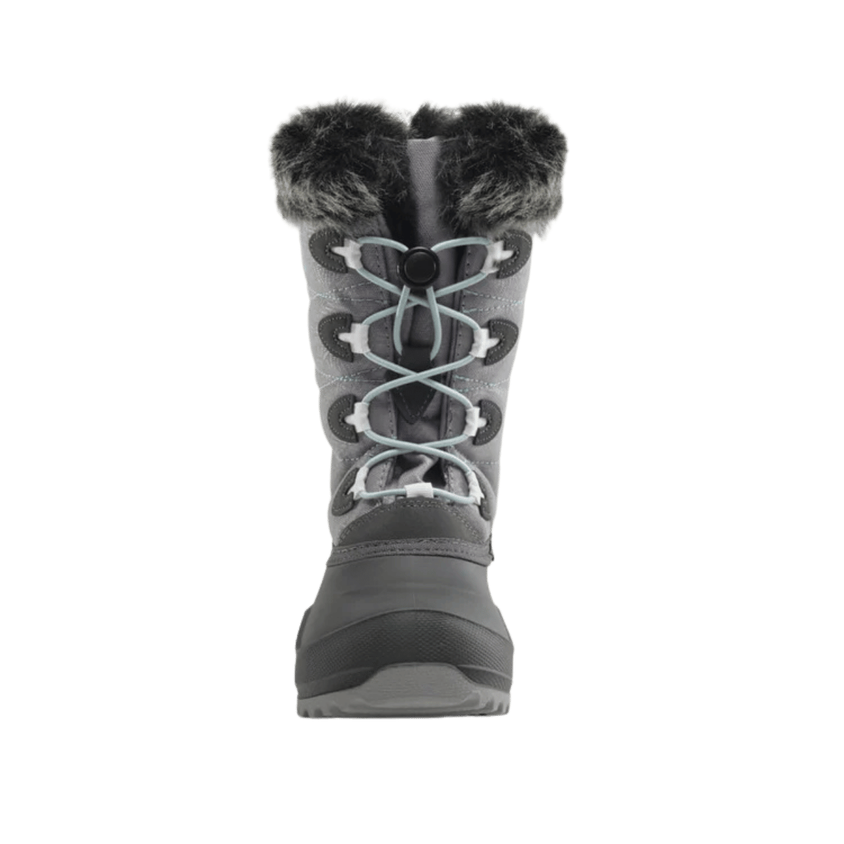 KAMIK SNOWANGEL -40°C CANADIAN CRAFTED KIDS INSULATED BOOTS - CHARCOAL_FRONTVIEW