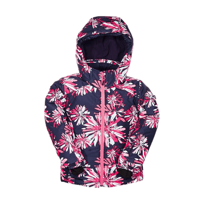 KAMIK TALLIE MARIPOSA AOP GIRL KIDS INSULATED SKI JACKET - NAVY - FRONT VIEW