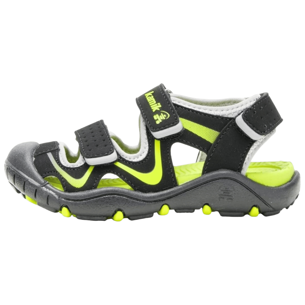 KAMIK WANDER KIDS SANDAL - BLACK/LIME - RIGHT VIEW
