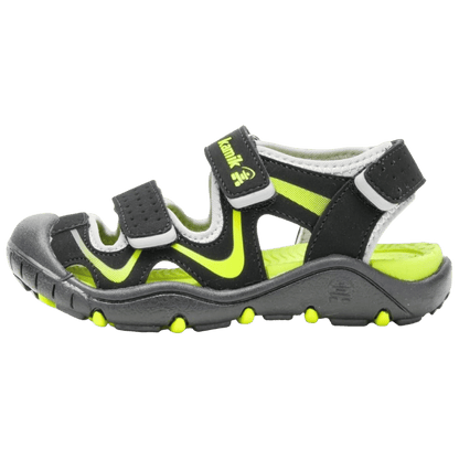 KAMIK WANDER KIDS SANDAL - BLACK/LIME - RIGHT VIEW