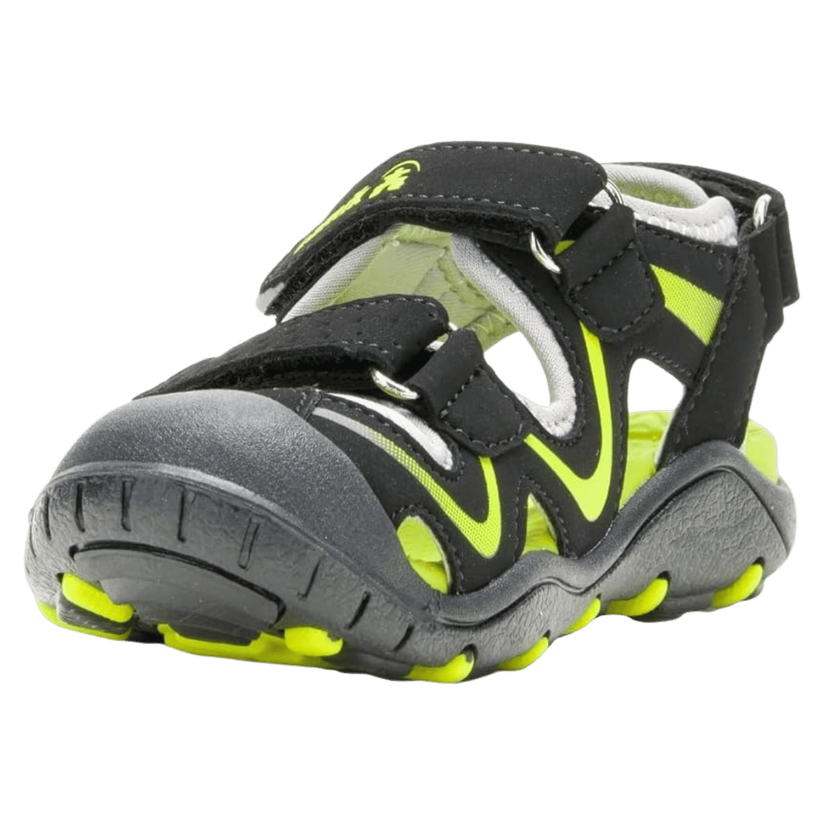 KAMIK WANDER KIDS SANDAL - BLACK/LIME - FRONT SIDE 