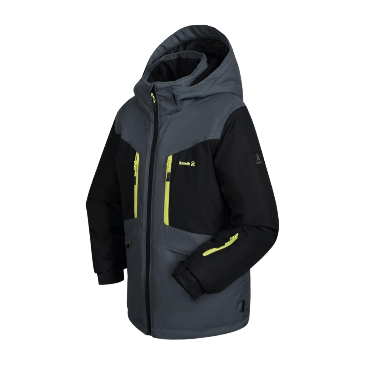 KAMIK MAX COLORBLOCK KIDS INSULATED JACKET - ASPHALT/BLACK_SIDEVIEW