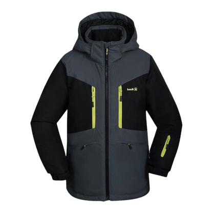 KAMIK MAX COLORBLOCK KIDS INSULATED JACKET - ASPHALT/BLACK_FRONT