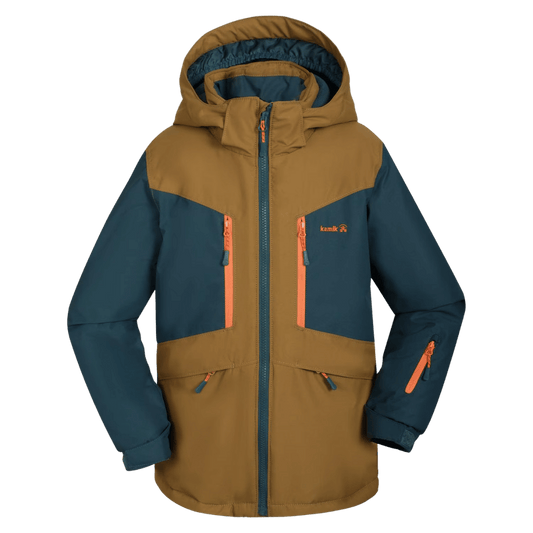 KAMIK MAX COLORBLOCK KIDS INSULATED SKI JACKET - BRONZE