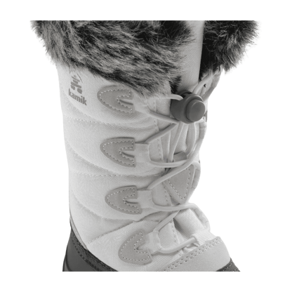 KAMIK SNOWANGEL -40°C CANADIAN YOUTHS' INSULATED BOOTS - WHITE/BLACK_LACECLOSER