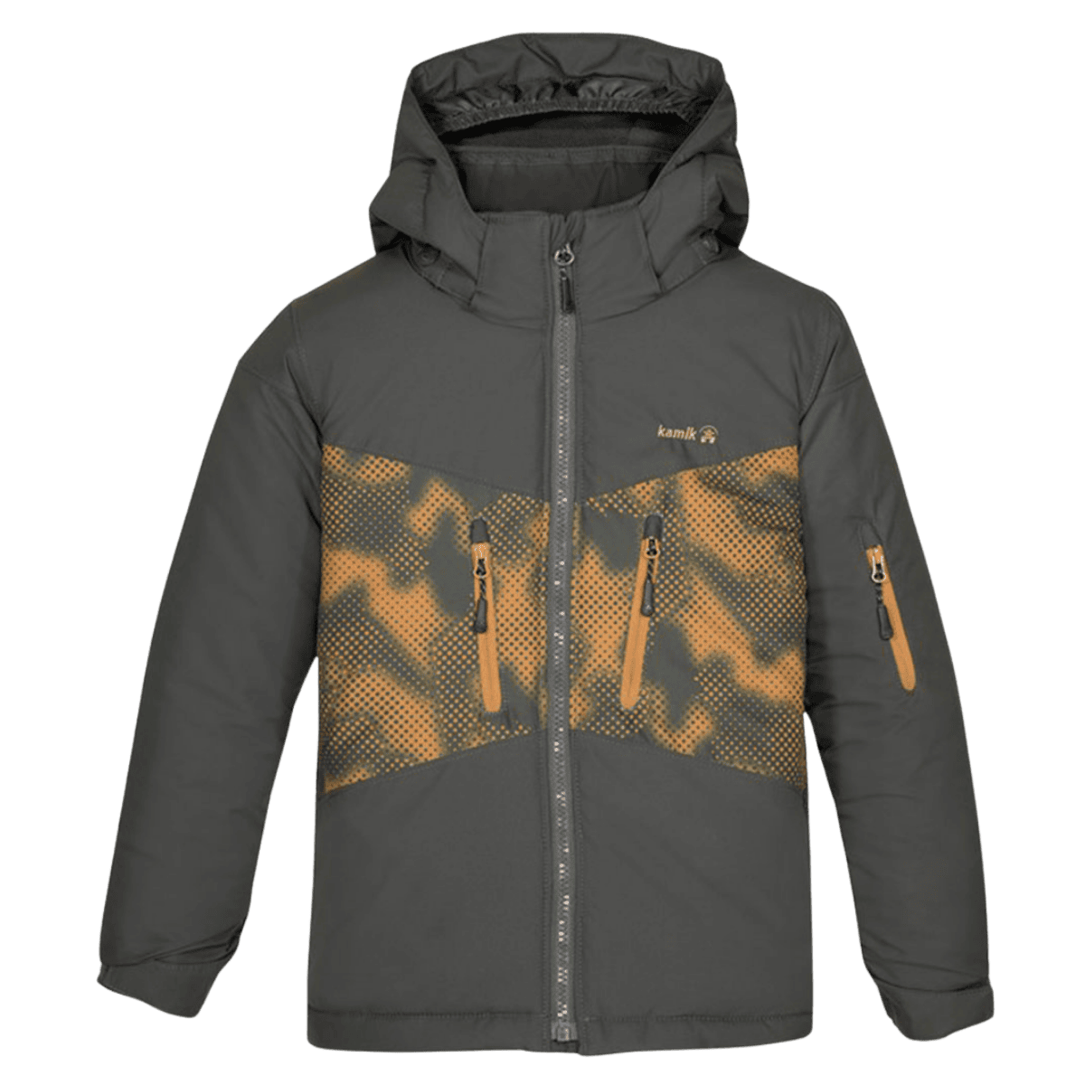 KAMIK JARED COLORBLOCK KIDS INSULATED SKI JACKET - COAL/BRONZE - MAIN IMAGE