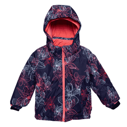 KAMIK TALLIE LEILANI AOP KIDS INSULATED SKI JACKET - NAVY - FRONT VIEW