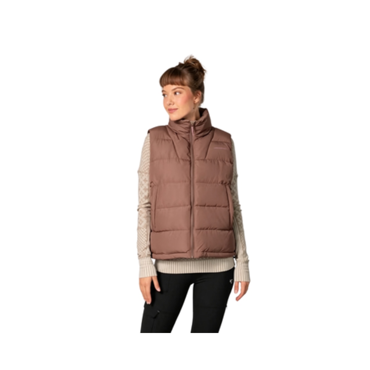 KARI TRAA W LINN VEST COCOA POWDER
