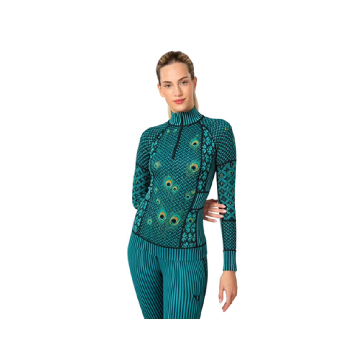 KARI TRAA W SMEKKER HALF ZIP BASE LAYER PEACOCK