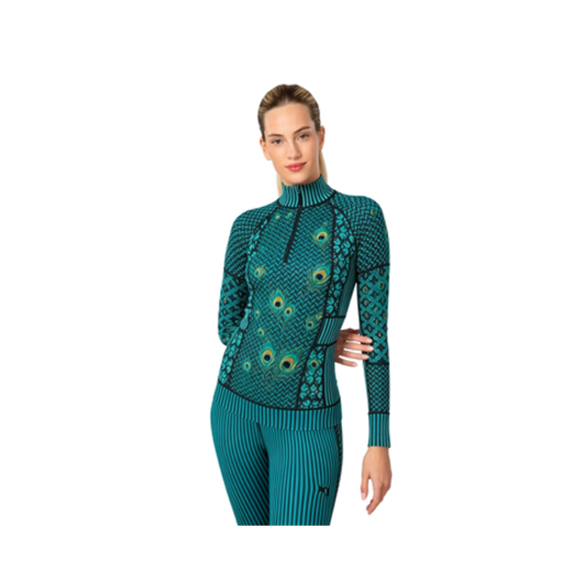 KARI TRAA W SMEKKER HALF ZIP BASE LAYER PEACOCK