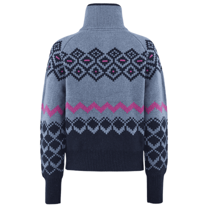 KARI TRAA WOMEN'S AGNES KNIT HALF ZIP PULLOVER - SAIL_BACK ANGLE