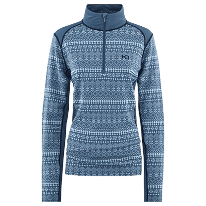 KARI TRAA WOMEN'S MAUD HALF ZIP MERINO BASE LAYER TOP - SAIL_FRONT ANGLE