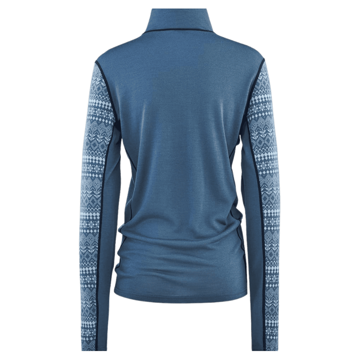 KARI TRAA WOMEN'S MAUD HALF ZIP MERINO BASE LAYER TOP - SAIL_BACK ANGLE