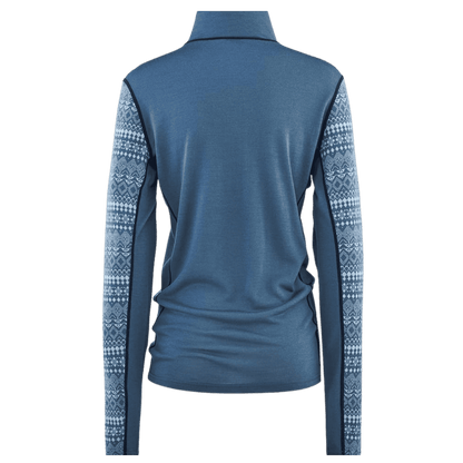 KARI TRAA WOMEN'S MAUD HALF ZIP MERINO BASE LAYER TOP - SAIL_BACK ANGLE