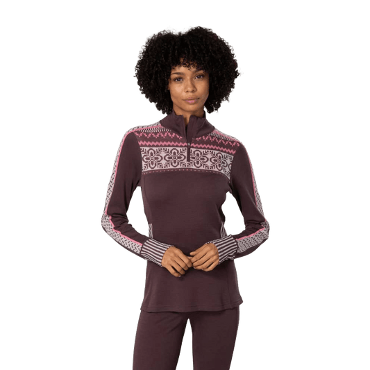 KARI TRAA WOMEN'S INES HALF ZIP- COCOA POWDER