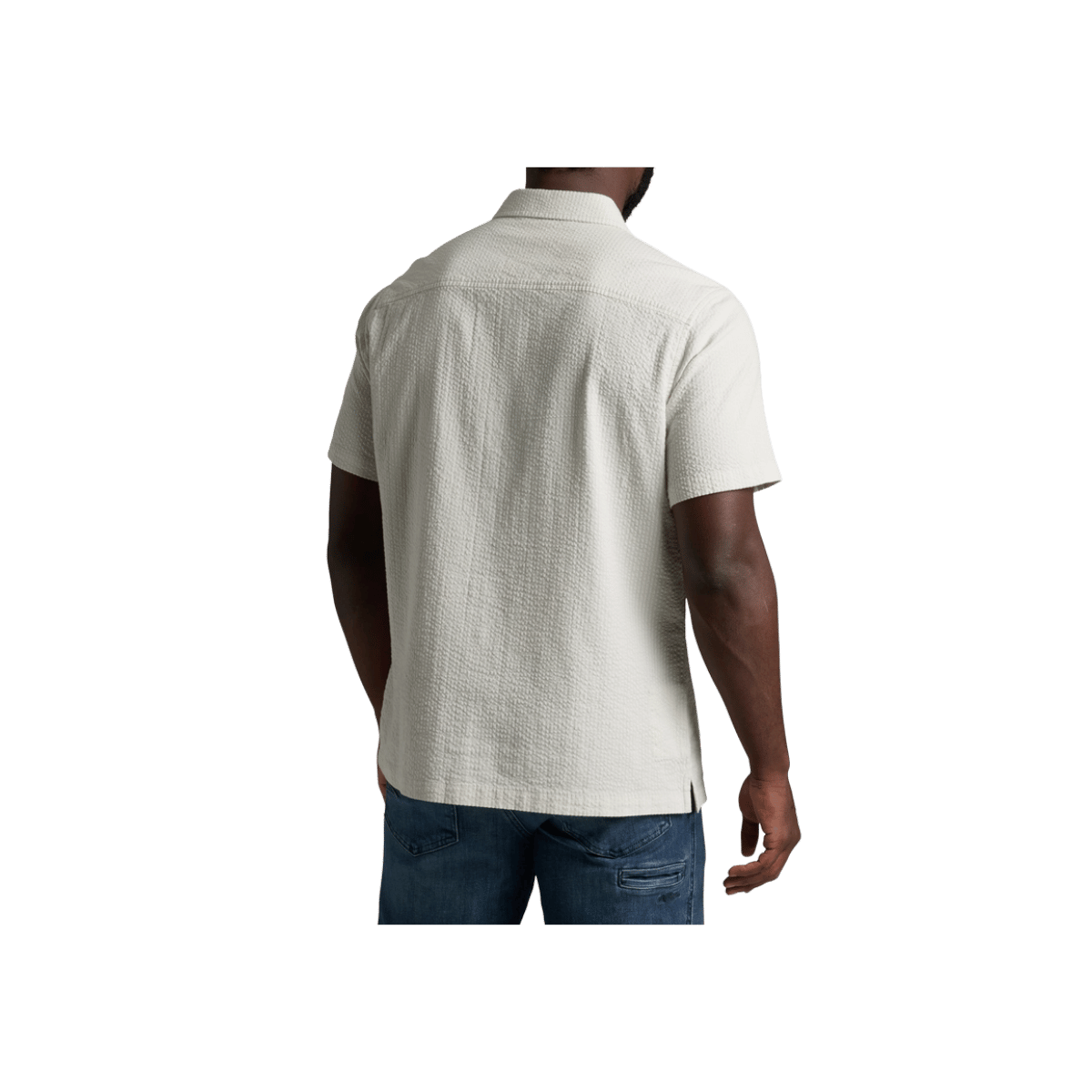KUHL MEN'S KASTAWAY SHORT SLEEVE - FEATHER GREY - BACK VIEW