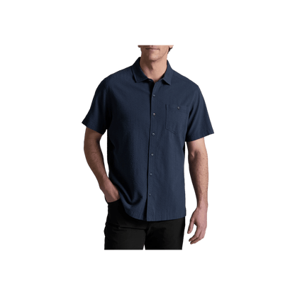 KUHL MEN'S KASTAWAY SHORT SLEEVE - PIRATE BLUE - FRONT VIEW