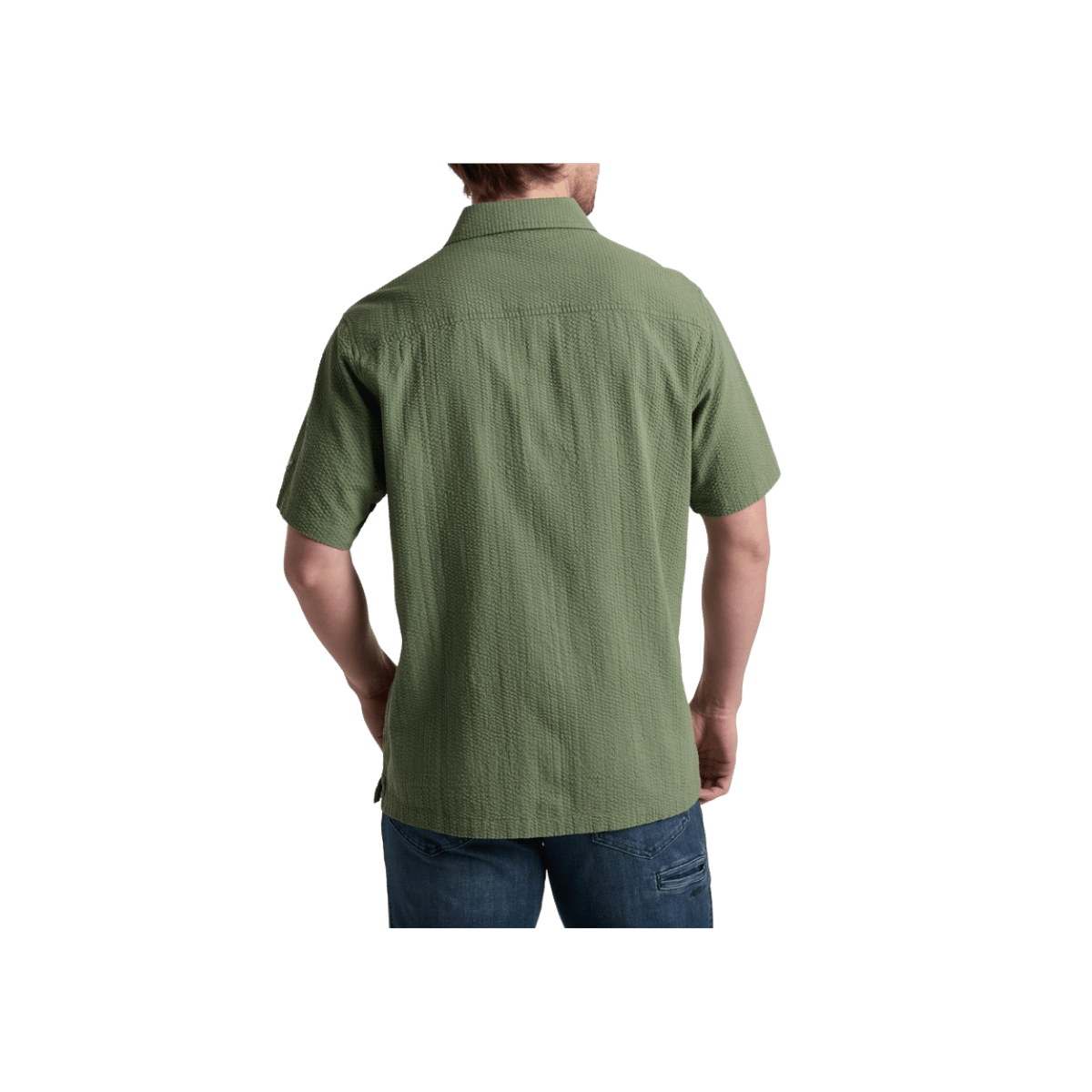 KUHL MEN'S KASTAWAY SHORT SLEEVE - SLATE GREEN - BACK VIEW