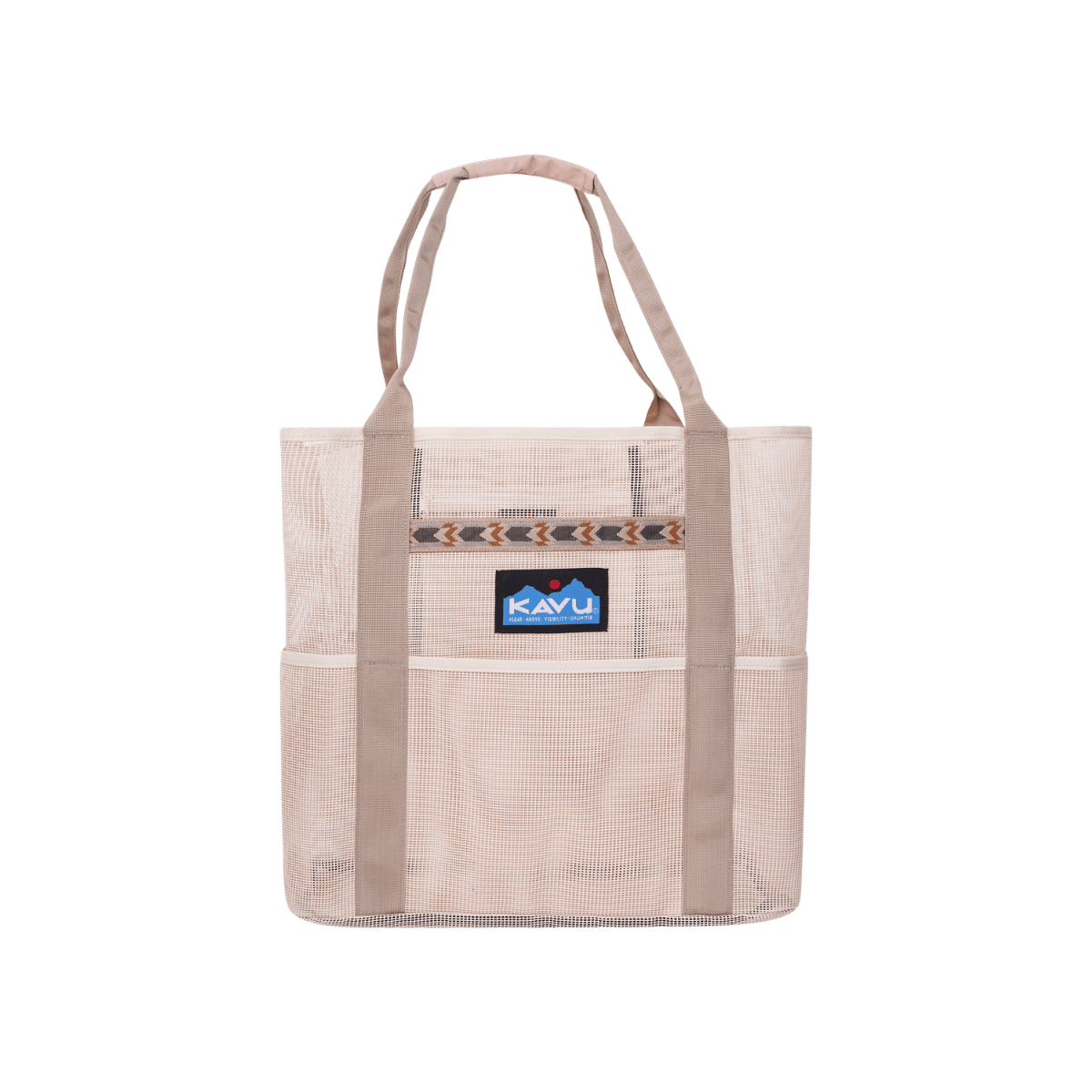 KAVU ALDER LAKE TOTE, FRAPPE, FRONT ANGLE, LOGO