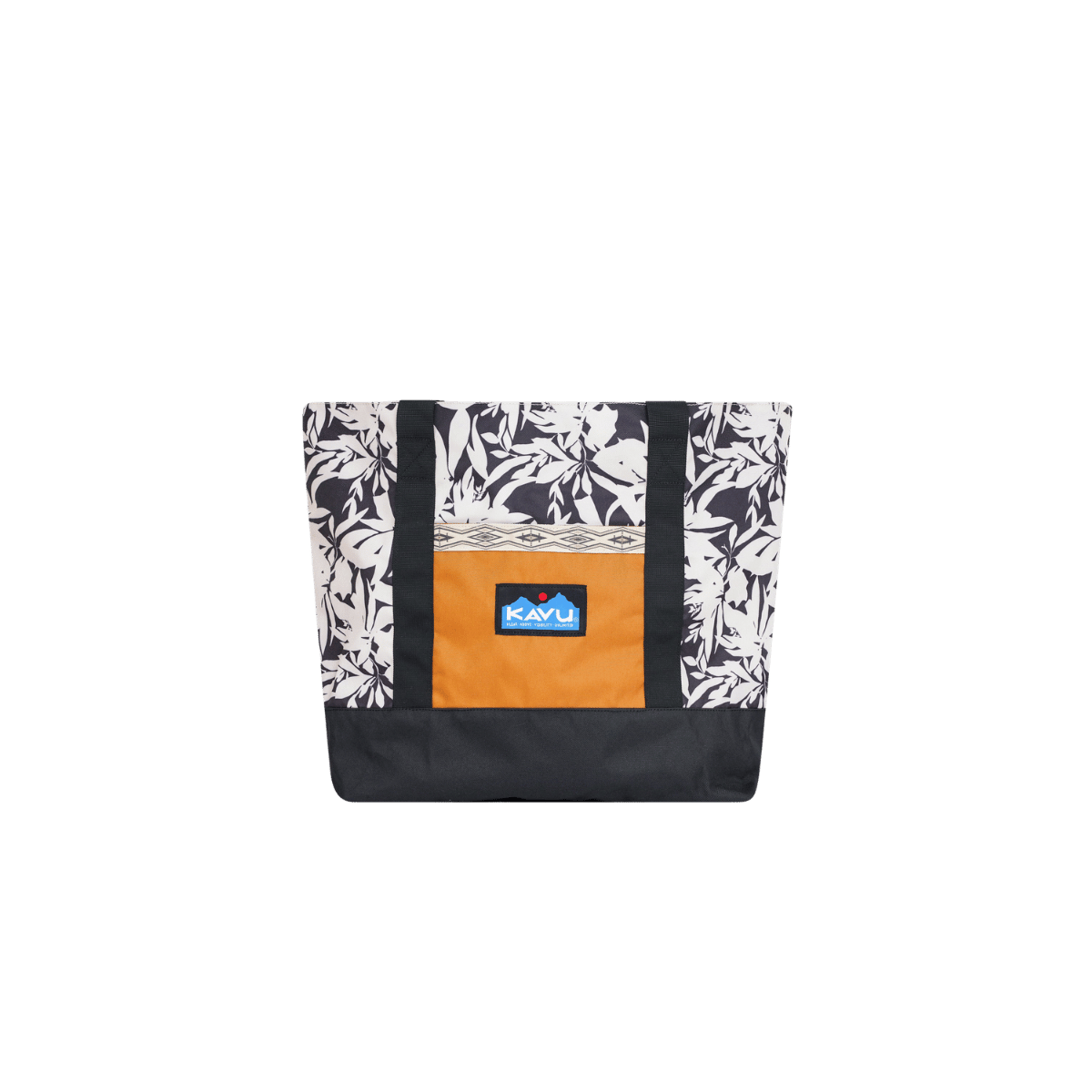KAVU BOAT BAG, BW FRONDS, FRONT ANGLE, LOGO