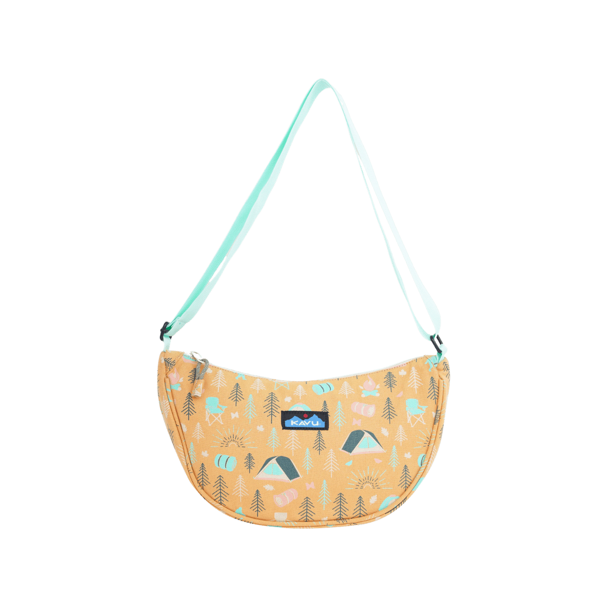 KAVU SADDLE SATCHEL CAMP VIBES, FRONT ANGLE