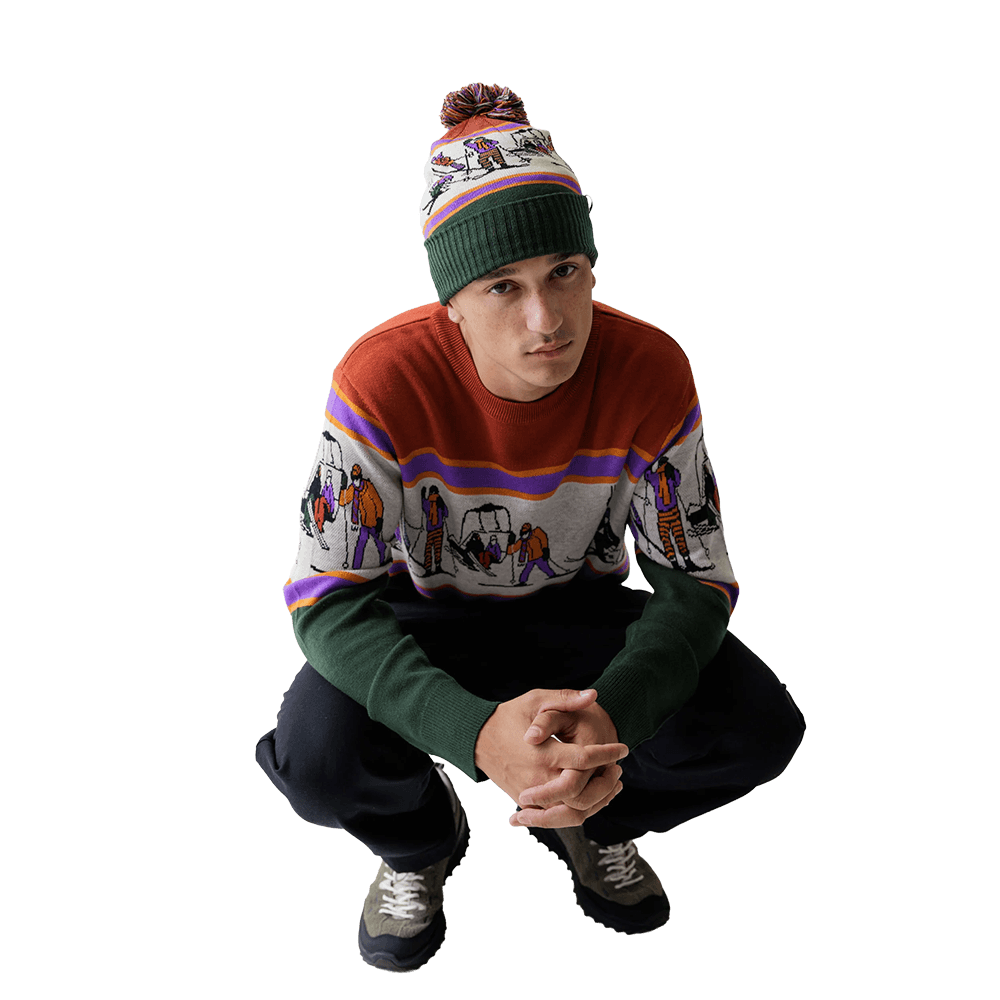 KAVU HERSCHEL BEANIE- SKI YA LATER with model