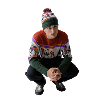 KAVU HERSCHEL BEANIE- SKI YA LATER with model