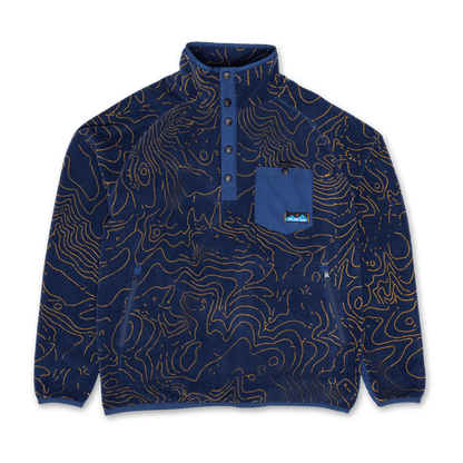 KAVU TEANNAWAY FLEECE PULLOVER- BLUEWATER TOPO