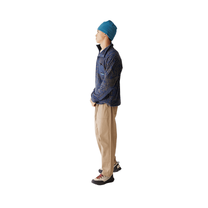 KAVU TEANNAWAY FLEECE PULLOVER- BLUEWATER TOPO with model