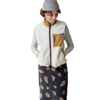 KAVU WOMEN'S OZETTE VEST- NATURAL WOOD with model