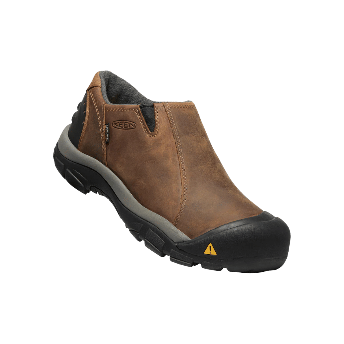 KEEN BRIXEN LOW WP 200GR MEN'S FOOTWEAR - SLATE BLACK/MADDER BROWN_2 - FRONT SIDE VIEW