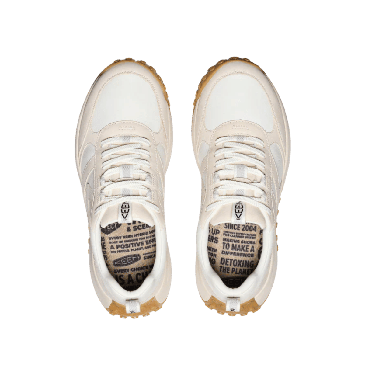 KEEN WOMEN'S KS86 LEA LEATHER HIKER - BIRCH/STAR WHITE - TOP VIEW