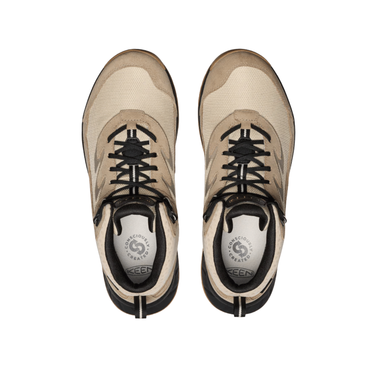 KEEN MEN'S HIGHTRAIL MID WATERPROOF - BRINDLE/OAK BUFF - TOP VIEW