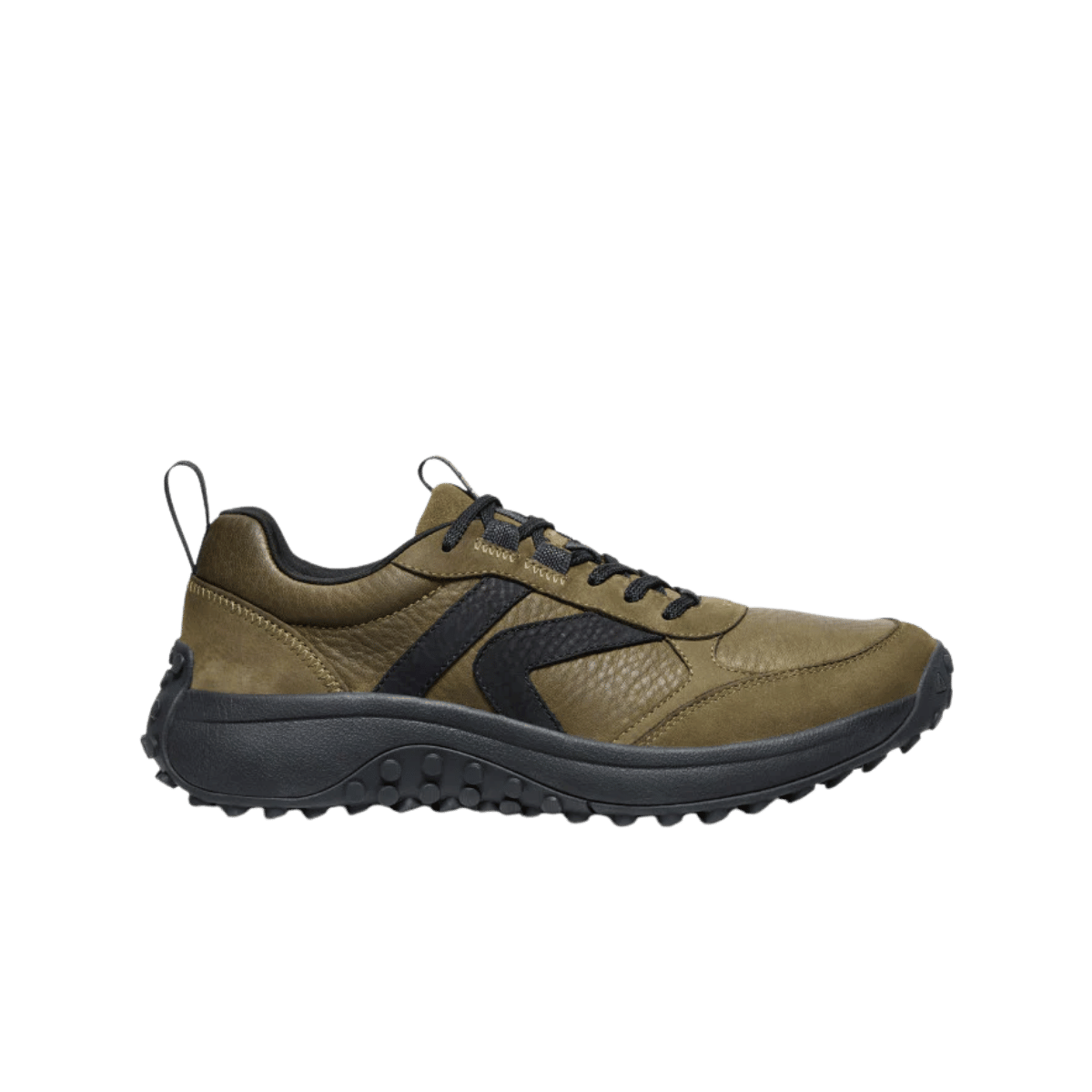 KEEN KS86 LEATHER HIKER - DARK OLIVE/BLACK - SIDE VIEW