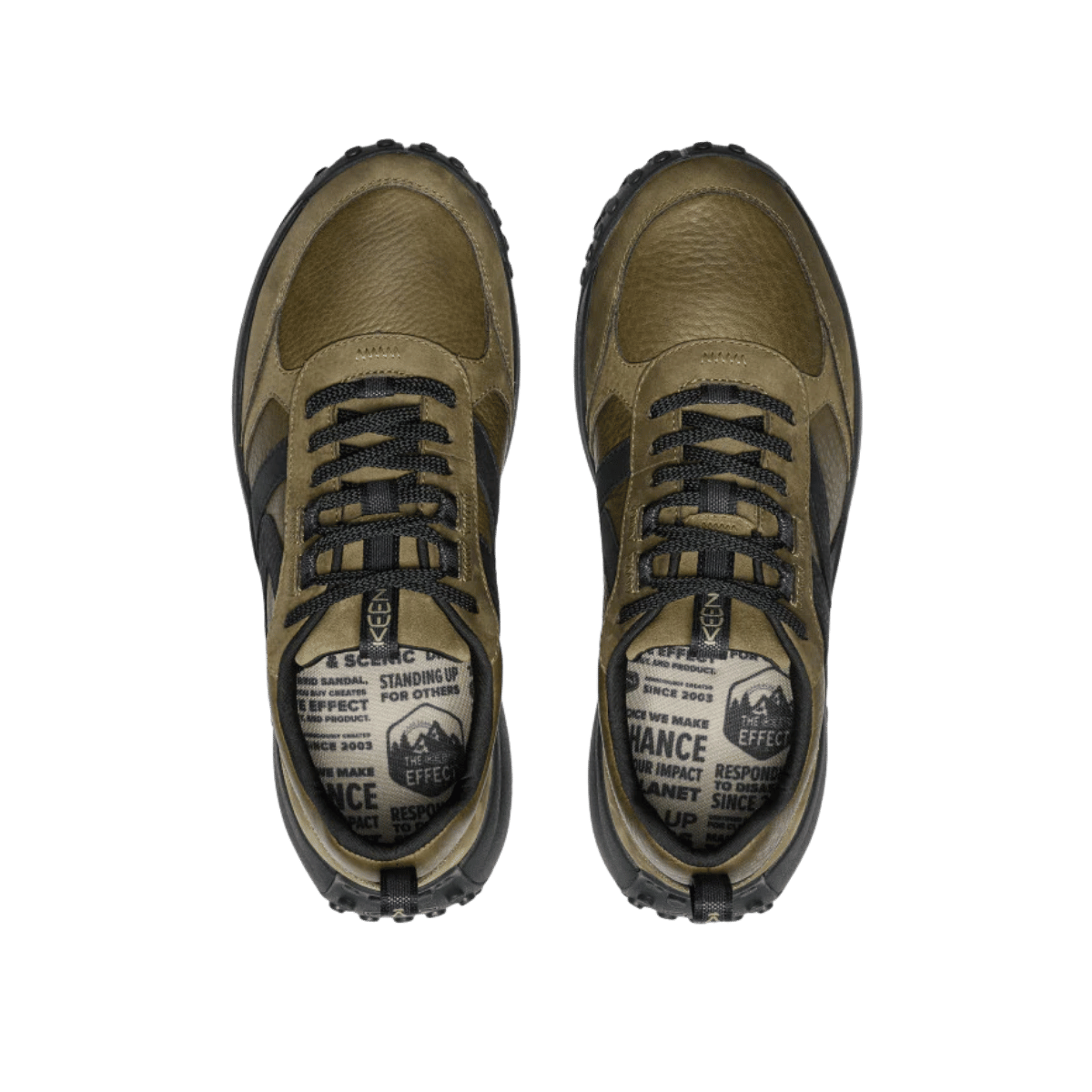 KEEN KS86 LEATHER HIKER - DARK OLIVE/BLACK - TOP VIEW