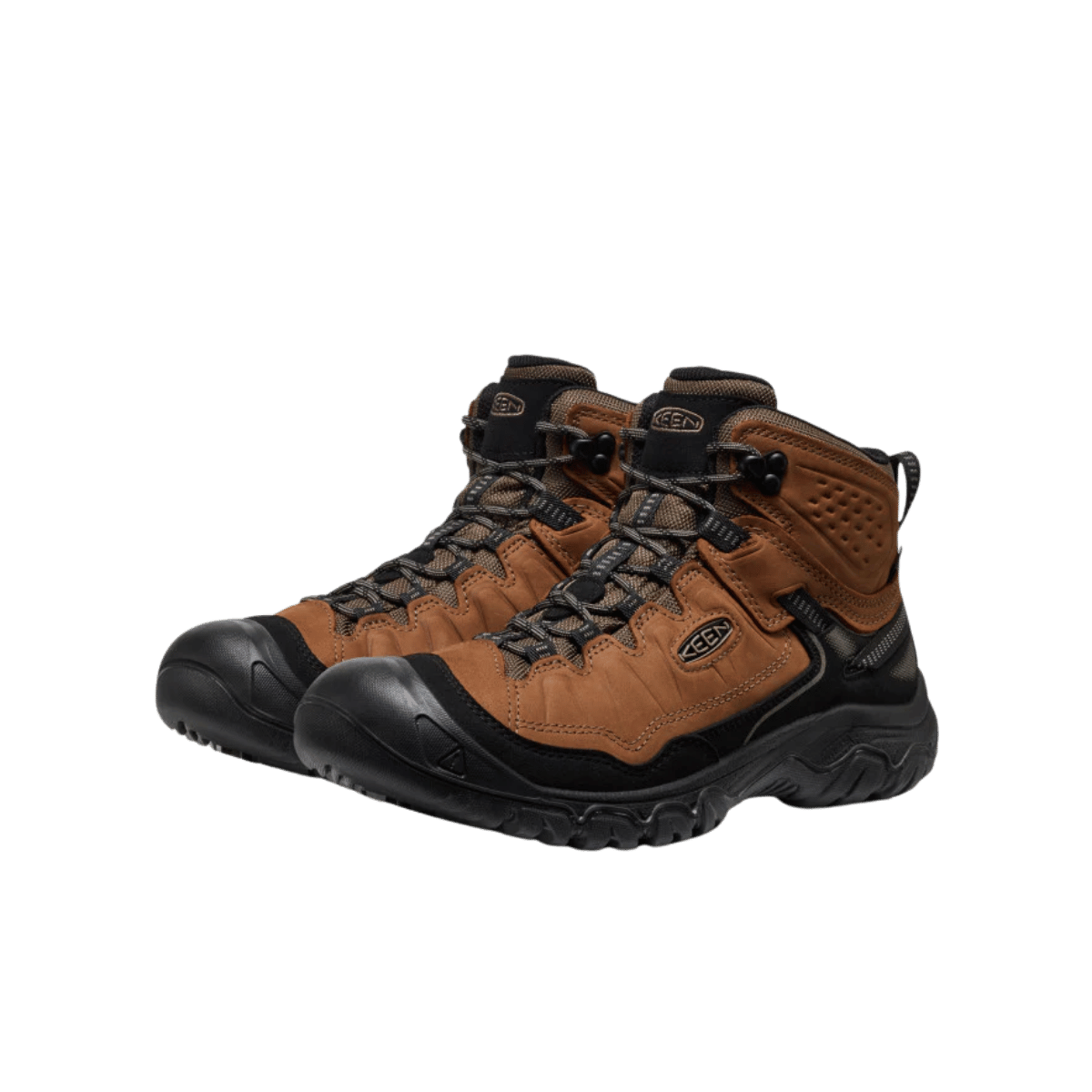 KEEN MEN'S TARGHEE IV MID WATERPROOF - BISON/BLACK - FRONT VIEW