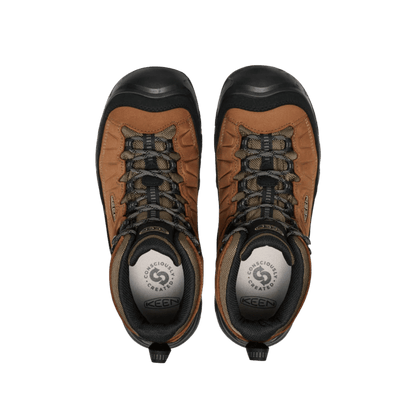 KEEN MEN'S TARGHEE IV MID WATERPROOF - BISON/BLACK - TOP VIEW