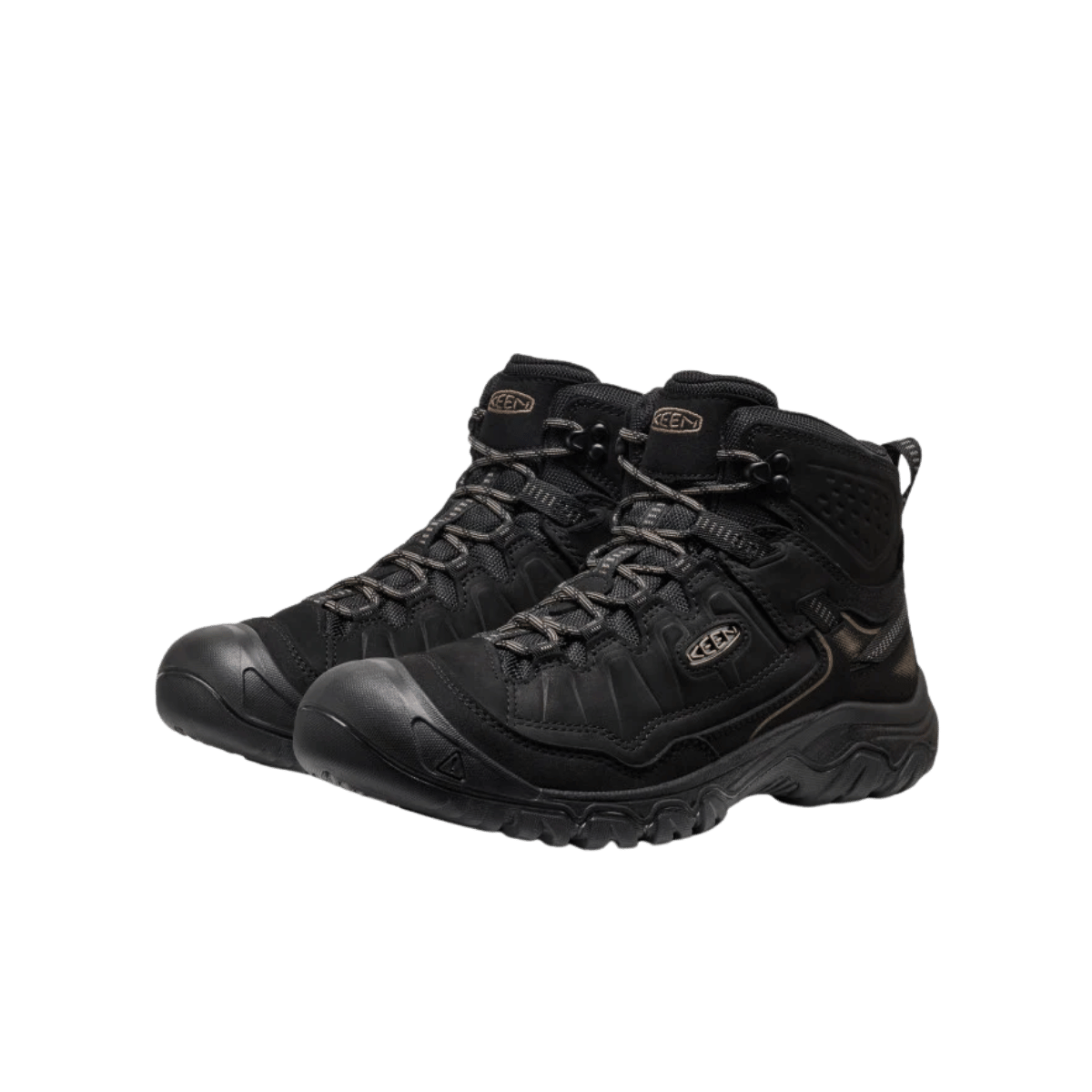 KEEN MEN'S TARGHEE IV MID WATERPROOF - TRIPLE BLACK -  FRONT VIEW