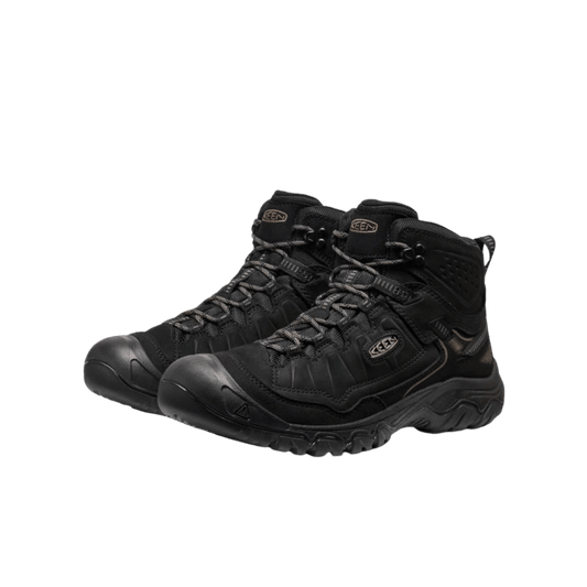KEEN MEN'S TARGHEE IV MID WATERPROOF - TRIPLE BLACK -  FRONT VIEW