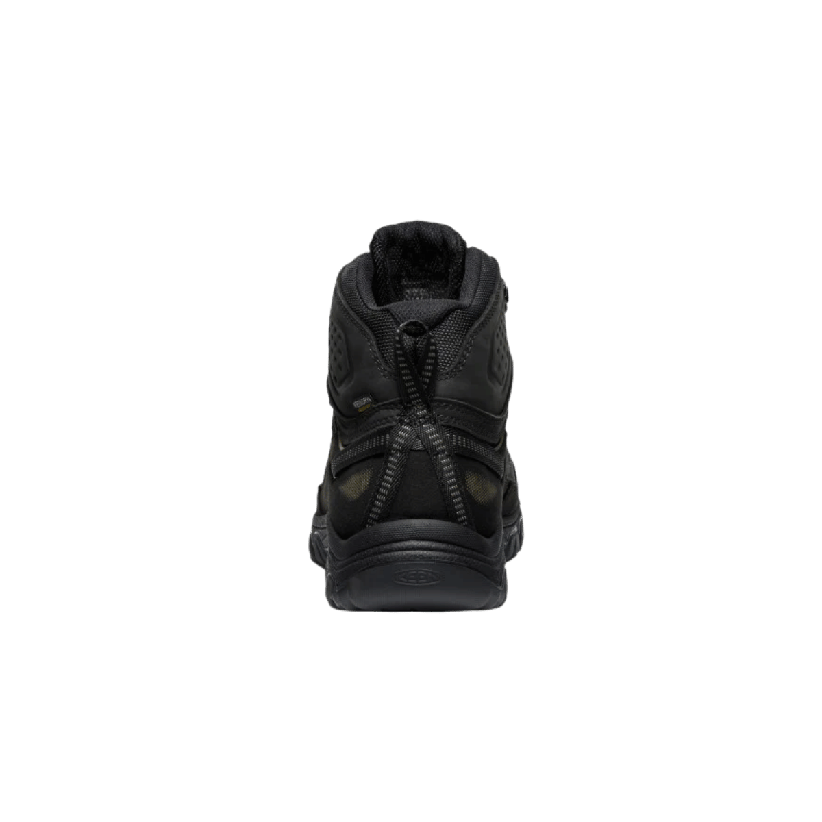 KEEN MEN'S TARGHEE IV MID WATERPROOF - TRIPLE BLACK -  BACK VIEW