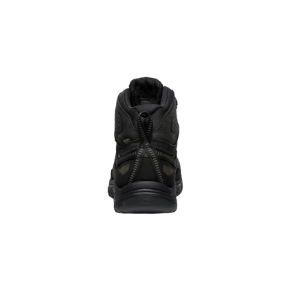 KEEN MEN'S TARGHEE IV MID WATERPROOF - TRIPLE BLACK -  BACK VIEW