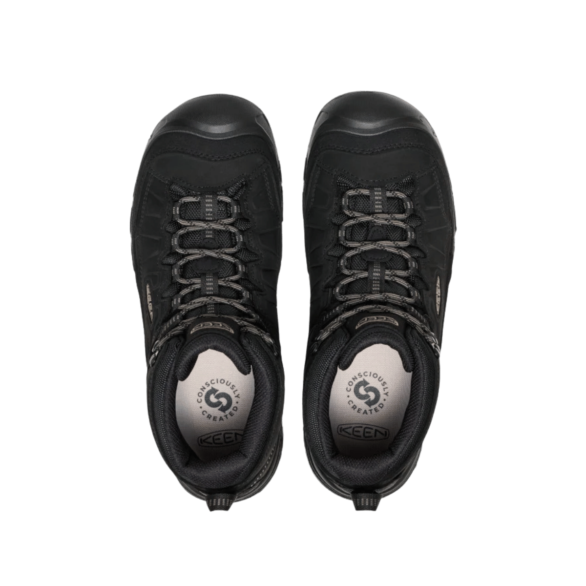 KEEN MEN'S TARGHEE IV MID WATERPROOF - TRIPLE BLACK -  TOPVIEW