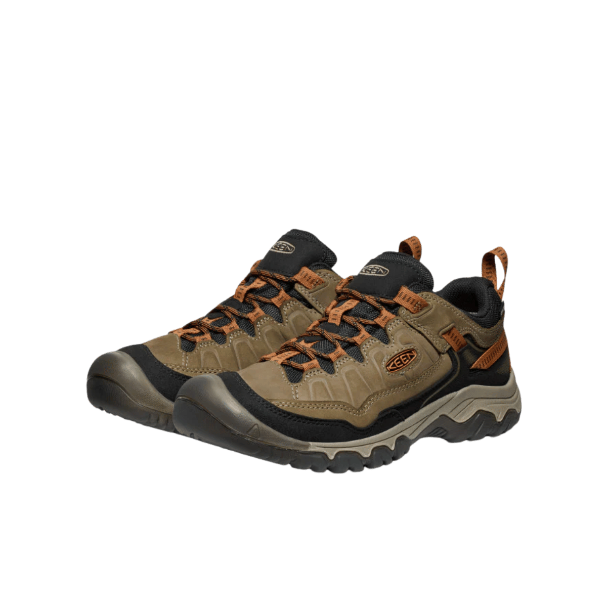KEEN MEN'S TARGHEE IV WATERPROOF LOW WIDE - TURTLE/ROASTED PECAN - FRONT VIEW