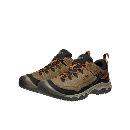 KEEN MEN'S TARGHEE IV WATERPROOF LOW WIDE - TURTLE/ROASTED PECAN - FRONT VIEW