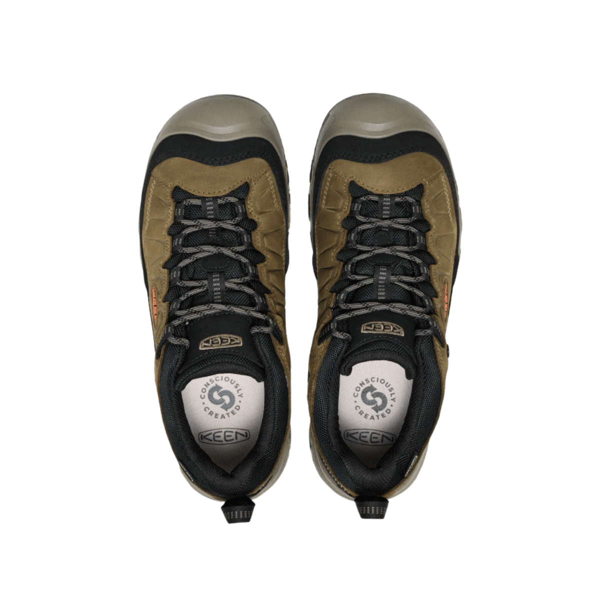 KEEN TARGHEE IV WATERPROOF WIDE - DARK OLIVE/GOLD FLAME -TOP VIEW