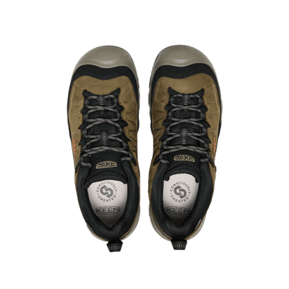 KEEN TARGHEE IV WATERPROOF WIDE - DARK OLIVE/GOLD FLAME -TOP VIEW
